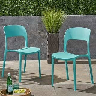 Indoor/Outdoor Plastic Stacking Dining Chairs (Set of 2) by Christopher ...