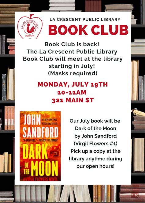 Book Club is Back! | La Crescent Public Library