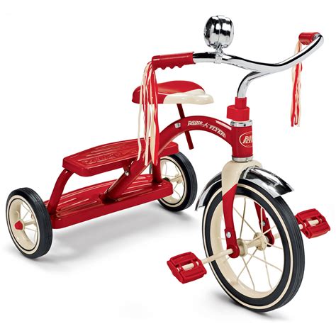 Radio Flyer, Classic Red Dual Deck Tricycle, 12" Front Wheel, Red ...