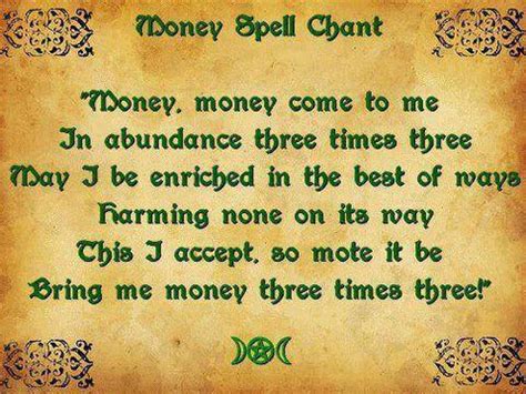 simple spells anyone can do: Money Spell Chant