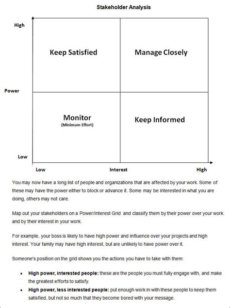 Stakeholder Analysis Templates | 11+ Free Word, Excel & PDF Formats ...