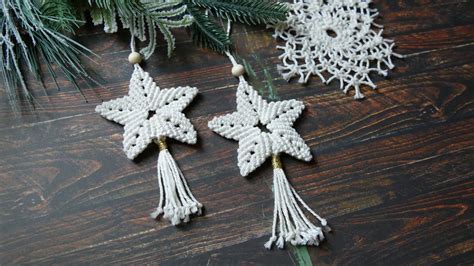 Christmas Star with a Tail DIY Macrame Christmas Tree Ornaments - YouTube