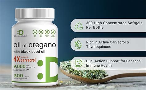 Amazon.com: Deal Supplement Oil of Oregano Softgels with Black Seed Oil ...