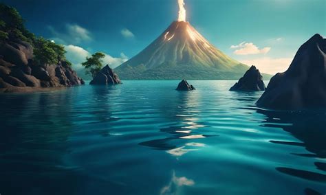 Premium AI Image | Underwater Volcanoes in the Ocean Floor