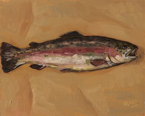 Rainbow Trout Original Oil Painting by Aleksey Vaynshteyn | Alexbox