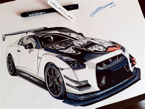 GTR R35 40x30cm Drawing : r/Nissan