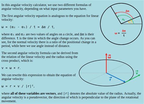 Angular Velocity Formula