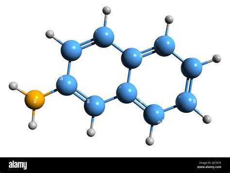 3D image of 2-Naphthylamine skeletal formula - molecular chemical ...