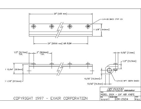 Exair Aluminium Standard Air Knife with 610mm Air Flow - Good Hand UK