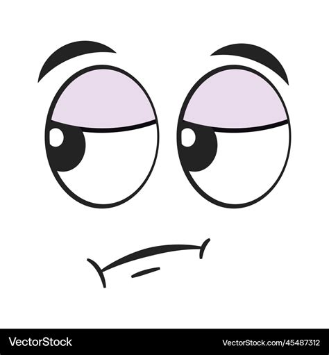 Cartoon disappointed face sad expression Vector Image