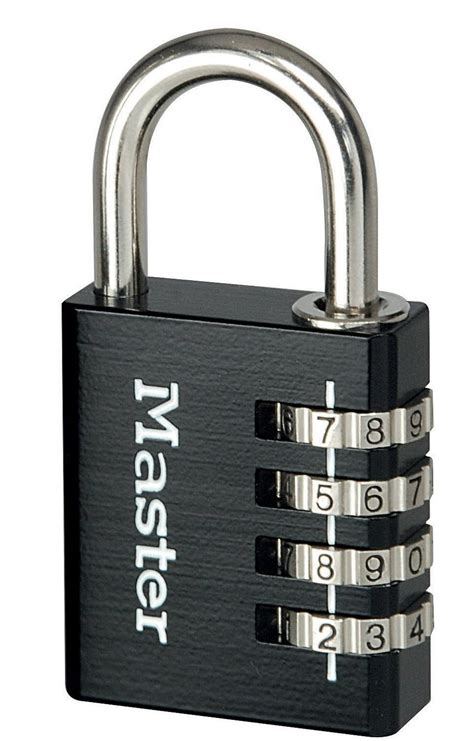 Master Lock 7640EURDBLK 40mm 4 Digit Resettable Combination Aluminium ...