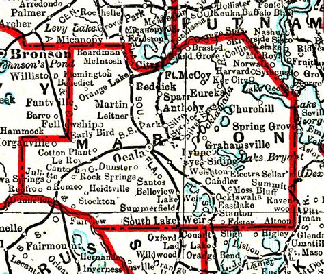 Marion County, 1893 | Map of florida, Marion county, Marion county florida