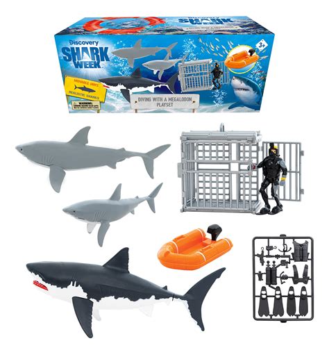 Buy Shark Week Discovery Diver with Megalodon Play Set, Action Figure ...