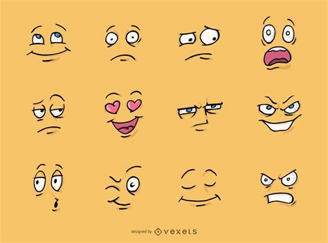 Set Of Cartoon Faces Vector Download