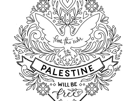 Dribbble - Palestine will be free colouring page.jpg by Faheema Patel