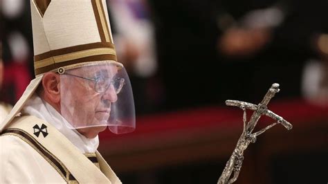 Pope Francis Wears Miter With Faceshield To Comply With New Vatican ...