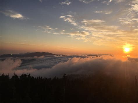 Sunrise View at 6,643 feet, Clingmans Dome is the highest point in the ...