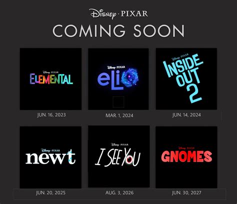 Disney Pixar 2023 - 2027 Releases : r/pixarmoviedetails