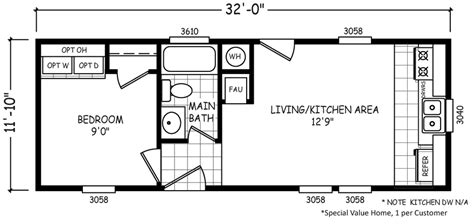 Topmost Small 1 Bedroom Single Wide Mobile Home Floor Plans Delicious ...