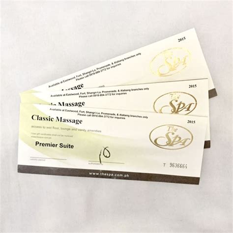 The Spa Gift Certificate, Tickets & Vouchers, Store Credits on Carousell