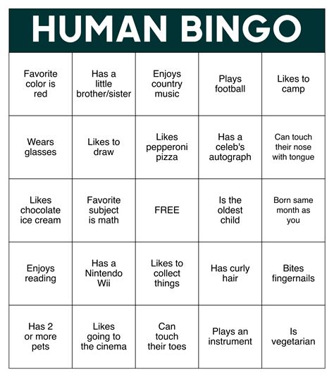 Human Bingo Templates Printable | Human bingo, Bingo template, Bingo ...