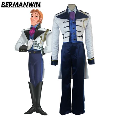 BERMANWIN High Quality prince Hans costume Adult Men Halloween Cosplay ...