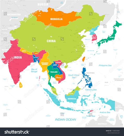 Map Of East Asia With Capitals Hwdnr - Large Map of Asia