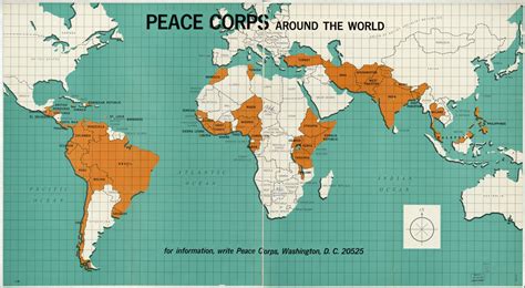 Peace Corps around the world, ca. 1966 [1829x1006] : MapPorn