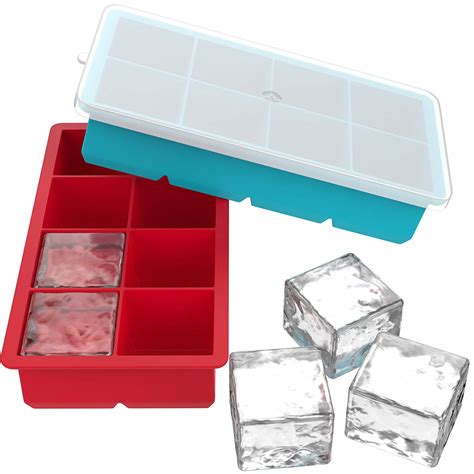 Samuelworld Silicone Flexible Ice Cube Tray, 8-Cube