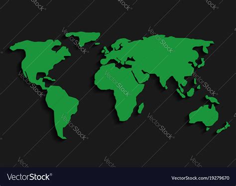 Green world map Royalty Free Vector Image - VectorStock