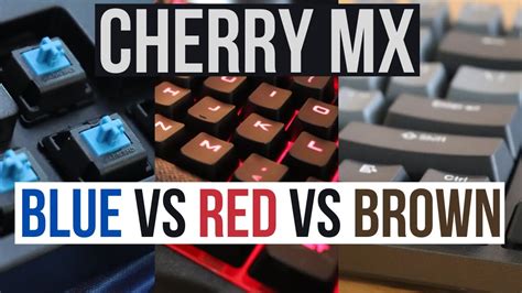 Cherry MX Red vs Brown vs Blue Mechanical Switch Sound Comparison - YouTube