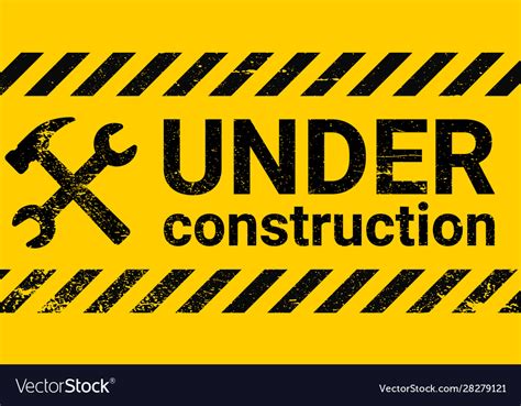 Under construction site banner sign black Vector Image