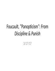 panopticon - Foucault Panopticism: From Discipline & Punish 3/17/17 ...