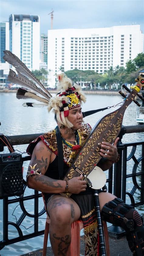 Sarawakian Man Playing Sape Editorial Stock Image - Image of artist ...