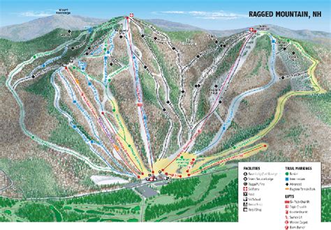 Ragged Mountain Ski Trail Map - Danbury New Hampshire United States ...