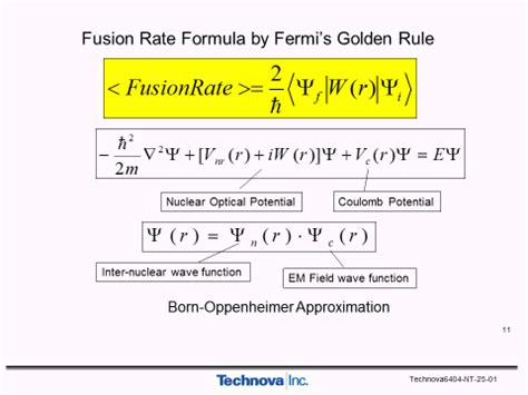 The fusion rate formula by Fermi's first golden rule | Download ...