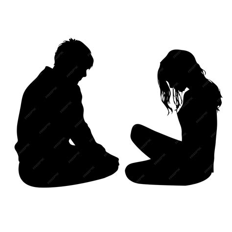 Premium Vector | A silhouette of a sad couple showing unsuccessful ...