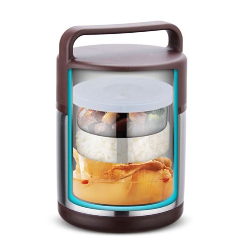 Vacuum Insulated Lunch Box Stainless Steel Jar Hot Cold Thermos Food ...