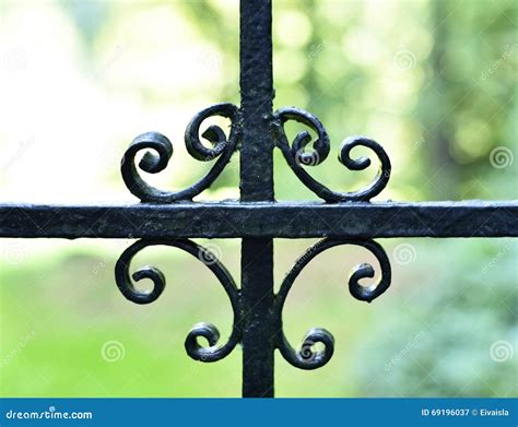 Luxury black iron fence stock image. Image of decoration - 69196037