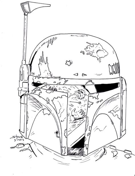 Boba Fett Helmet Drawing at GetDrawings | Free download