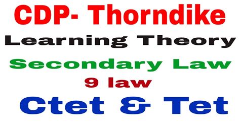 CDP- Thorndike ' Theory of Learning ! Primary Law ! Law of Effect ...