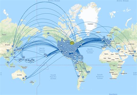 American Airlines Flight Route Map