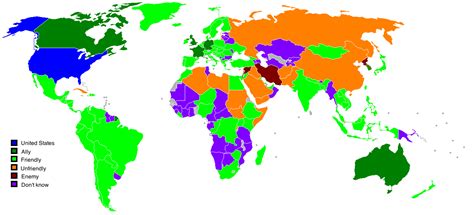 Who Americans Consider Their Allies, Friends & Enemies – Brilliant Maps