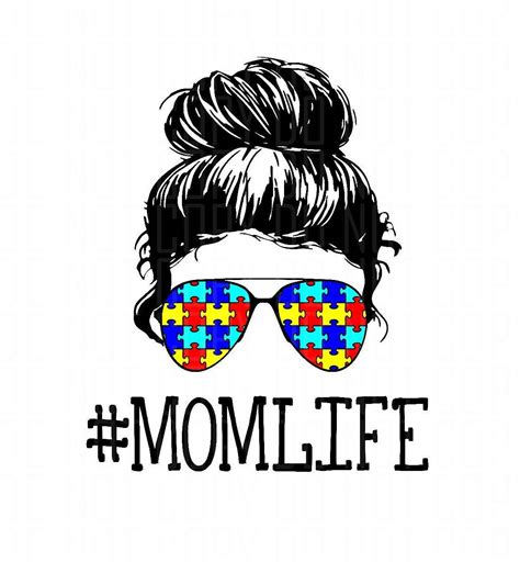 Autism mom, Mom life, Aviator glasses, Digital Design, PNG image ...