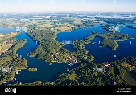 Aerial view of beautiful landscape of Mazury, Poland - Tajty Lake on ...