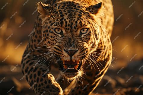 Premium AI Image | The grace and power of a leopard sprinting through ...