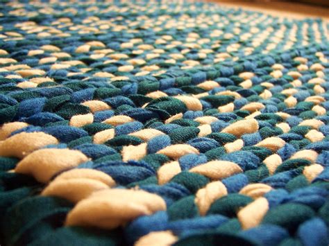 Rag Rug Double Knit Triple Twined Hand Loom Woven Recycled Vintage ...