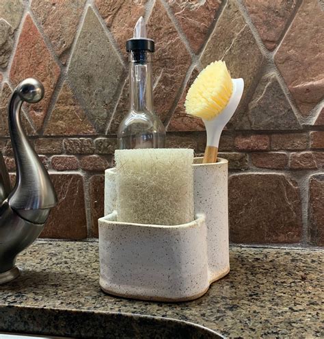 Soap and Sponge Holder Ceramic Soap Dish Utensil Holder - Etsy