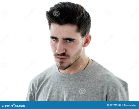 Human Expressions and Emotions. Young Attractive Annoyed Man with an ...