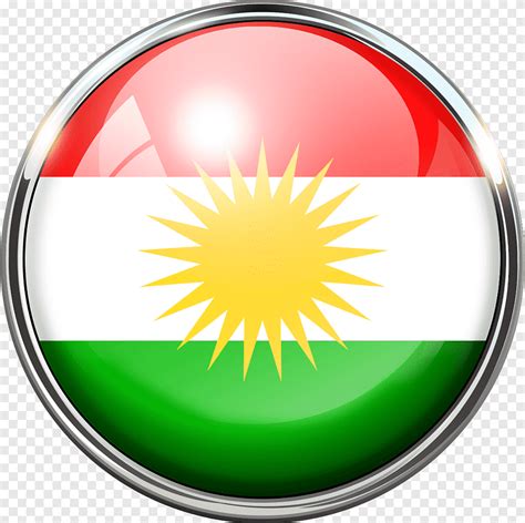 Iraqi Kurdistan Flag of Kurdistan Kurdish Region. Western Asia., round ...